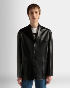 Jacke Aus Leder In Schwarz