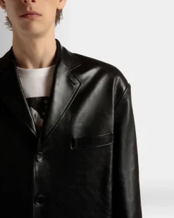 Jacke Aus Leder In Schwarz