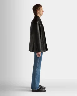 Jacke Aus Leder In Schwarz