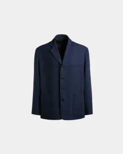 Jacke Aus Leinen In Navy Blue