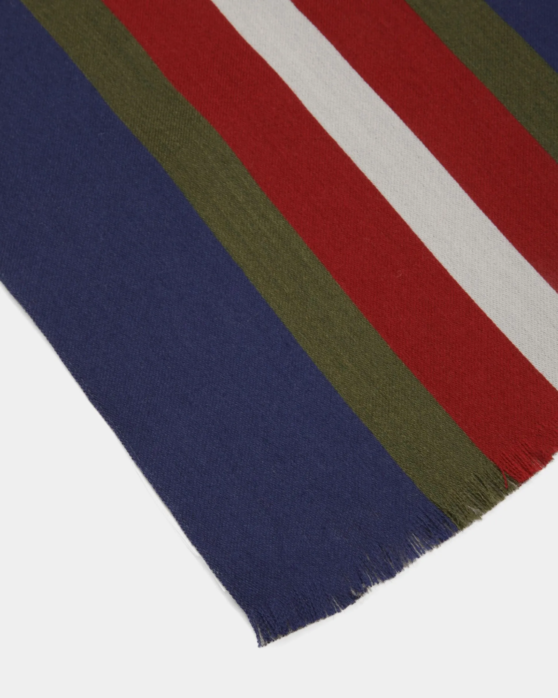 Jacquard-Schal Aus Woll-Seiden-Gemisch In Marineblau