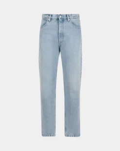 Jeanshose Aus Baumwolle In Hellem Indigoblau