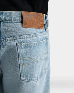 Jeanshose Aus Baumwolle In Hellem Indigoblau