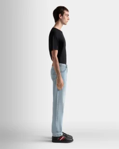 Jeanshose Aus Baumwolle In Hellem Indigoblau