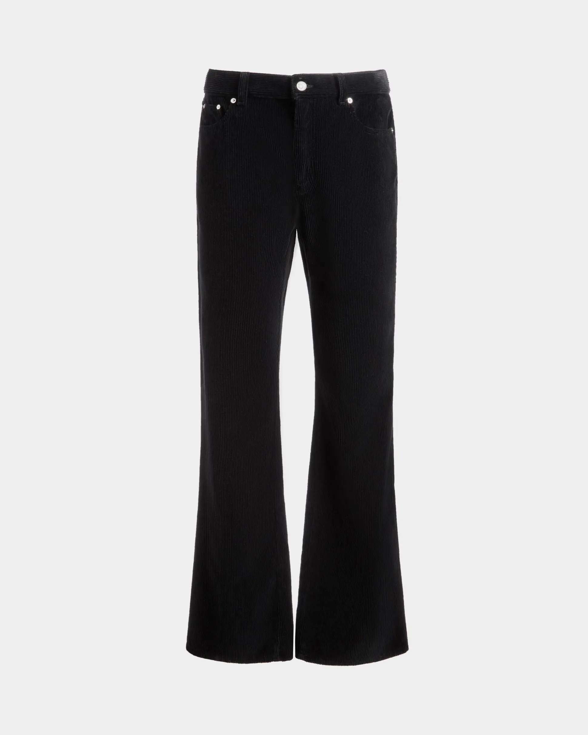Jeanshose Aus Schwarzem Baumwollcord