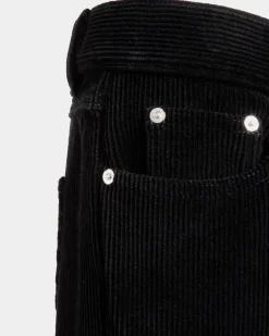 Jeanshose Aus Schwarzem Baumwollcord
