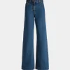 Jeanshose Mit Weitem Bein Aus Baumwolle In Medium Blue