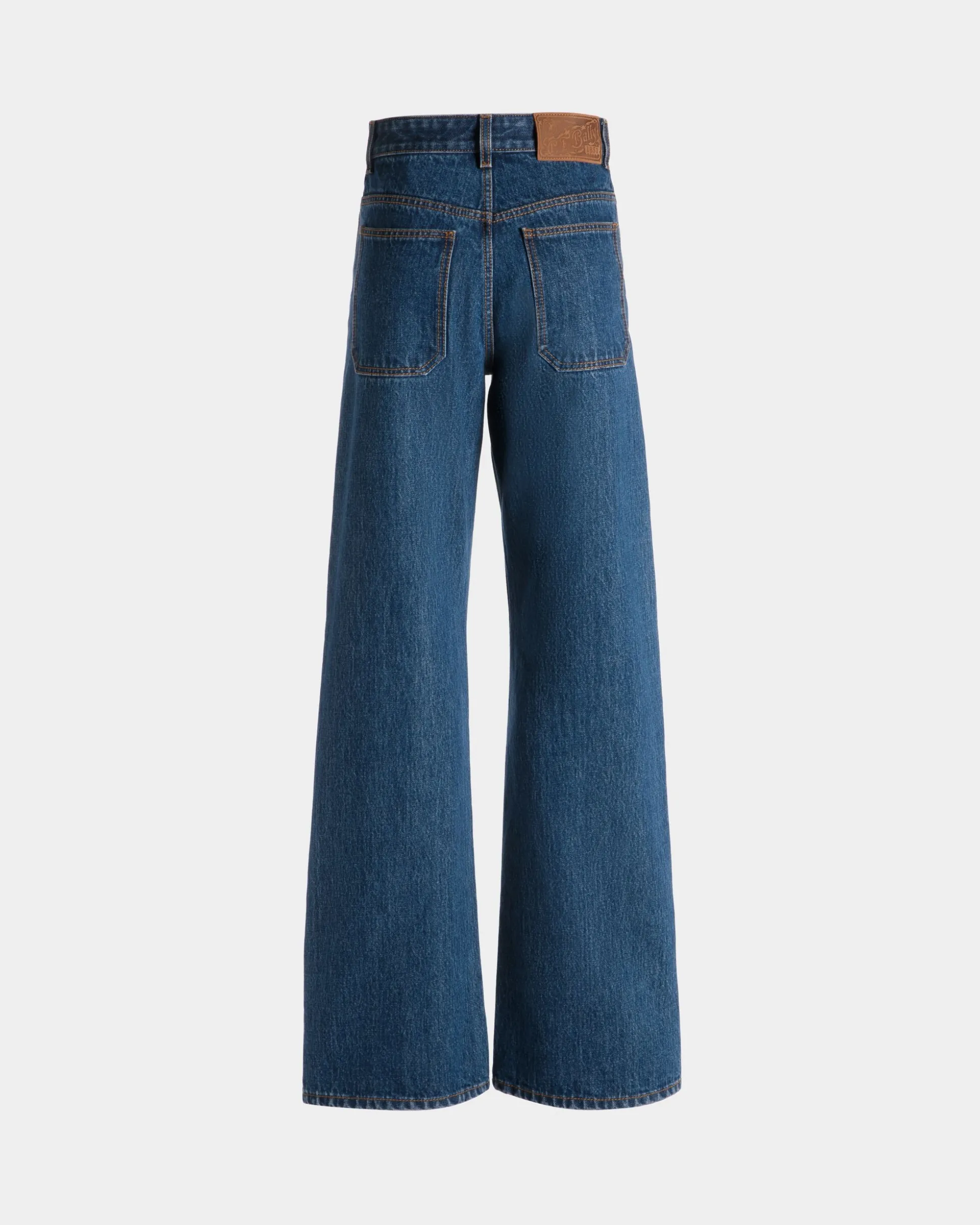 Jeanshose Mit Weitem Bein Aus Baumwolle In Medium Blue