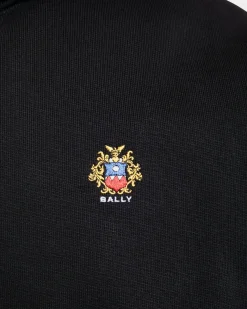 Kapuzenpullover Aus Baumwolle In Schwarz Mit Bally Crest Logo