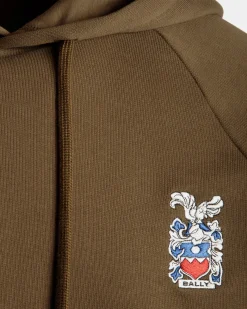 Kapuzenpullover Aus Baumwolle In Braun Mit Bally-Crest