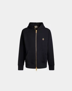 Kapuzenpullover Aus Kaschmirgemisch In Navy Blue Aus Der Adrien Brody Travel-Kollektion