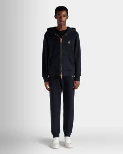 Kapuzenpullover Aus Kaschmirgemisch In Navy Blue Aus Der Adrien Brody Travel-Kollektion