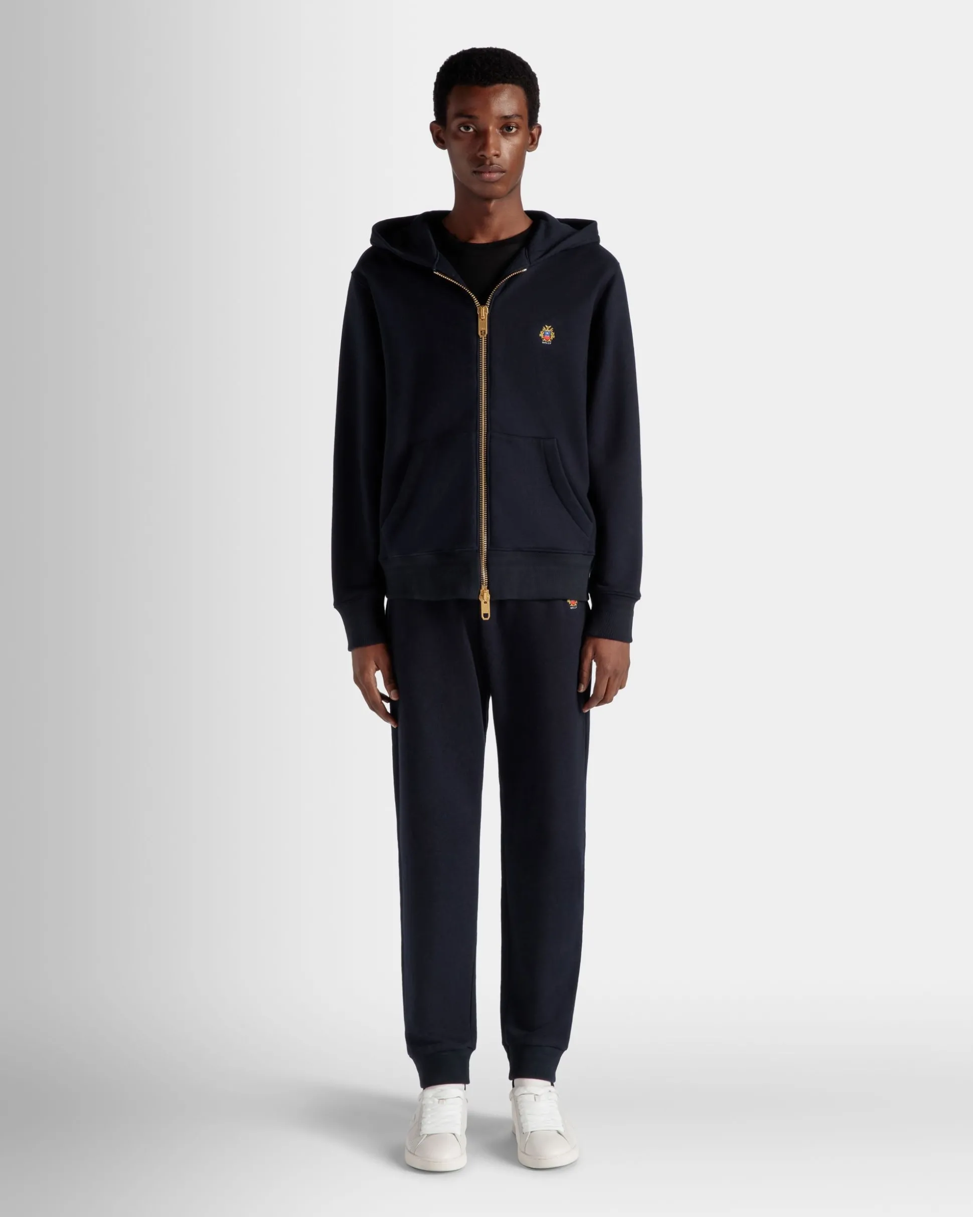 Kapuzenpullover Aus Kaschmirgemisch In Navy Blue Aus Der Adrien Brody Travel-Kollektion