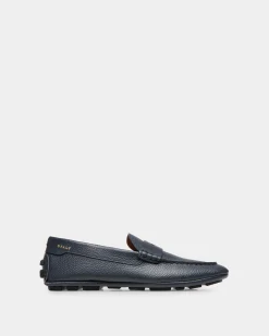 Kerbs Driver-Schuh Aus Genarbtem Leder In Blau