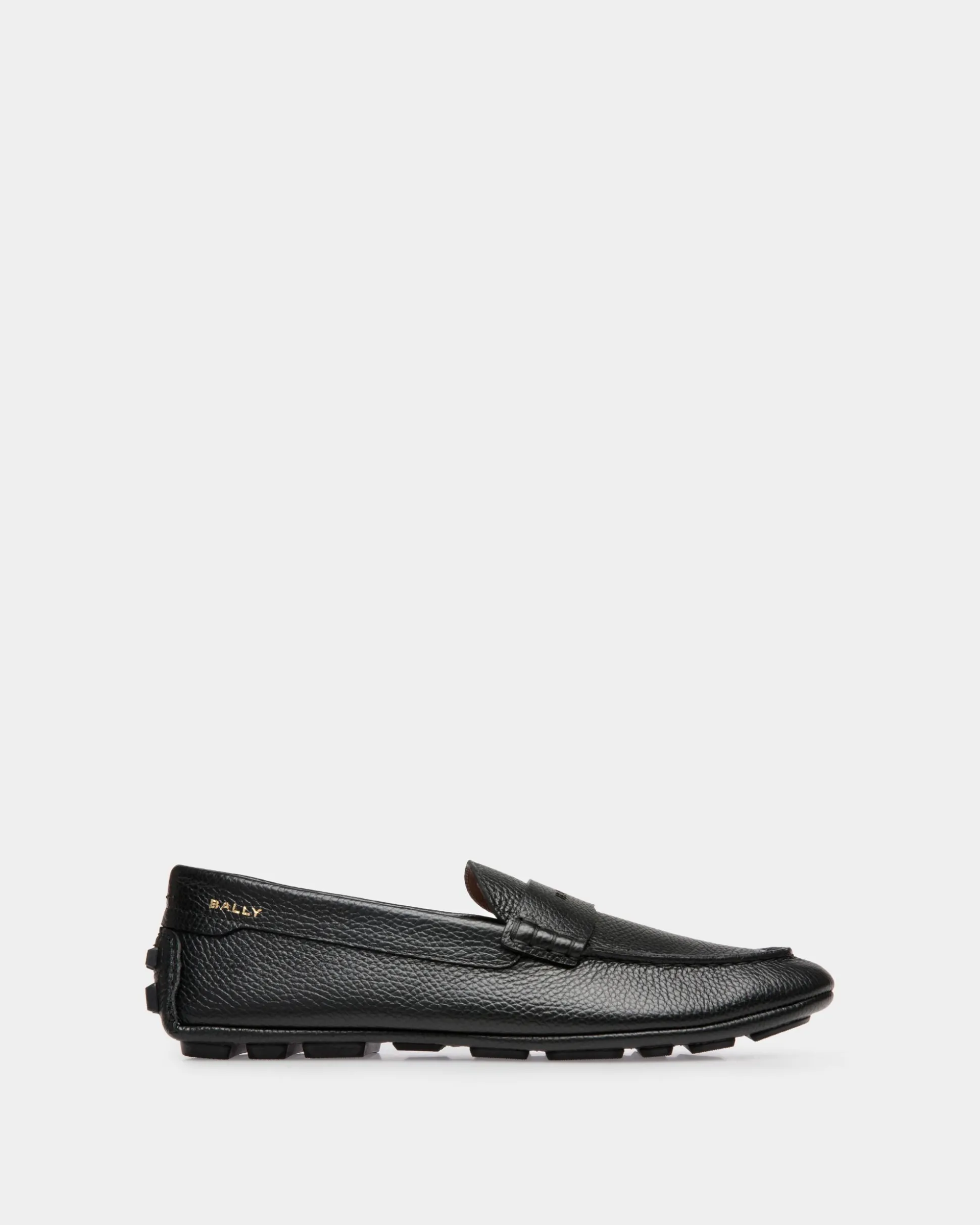 Kerbs Driver-Schuh Aus Genarbtem Leder In Schwarz