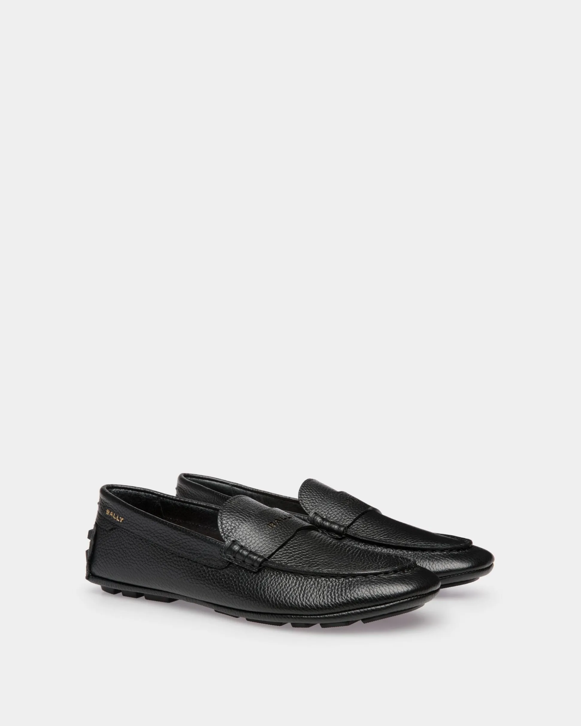Kerbs Driver-Schuh Aus Genarbtem Leder In Schwarz