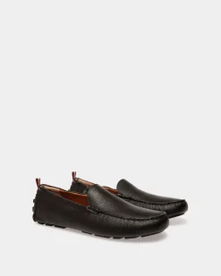 Kerbs Driver-Schuh Aus Genarbtem Leder In Schwarz