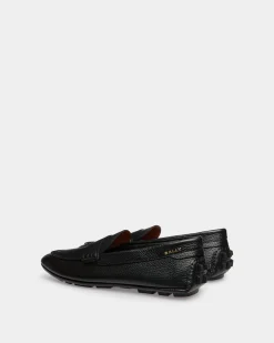Kerbs Driver-Schuh Aus Genarbtem Leder In Schwarz