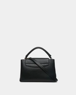Kleine Lock Me Henkeltasche Aus Genarbtem Leder In Schwarz