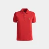 Kurzärmeliges Poloshirt Aus Baumwolle In Rot
