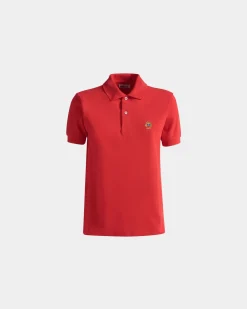 Kurzärmeliges Poloshirt Aus Baumwolle In Rot