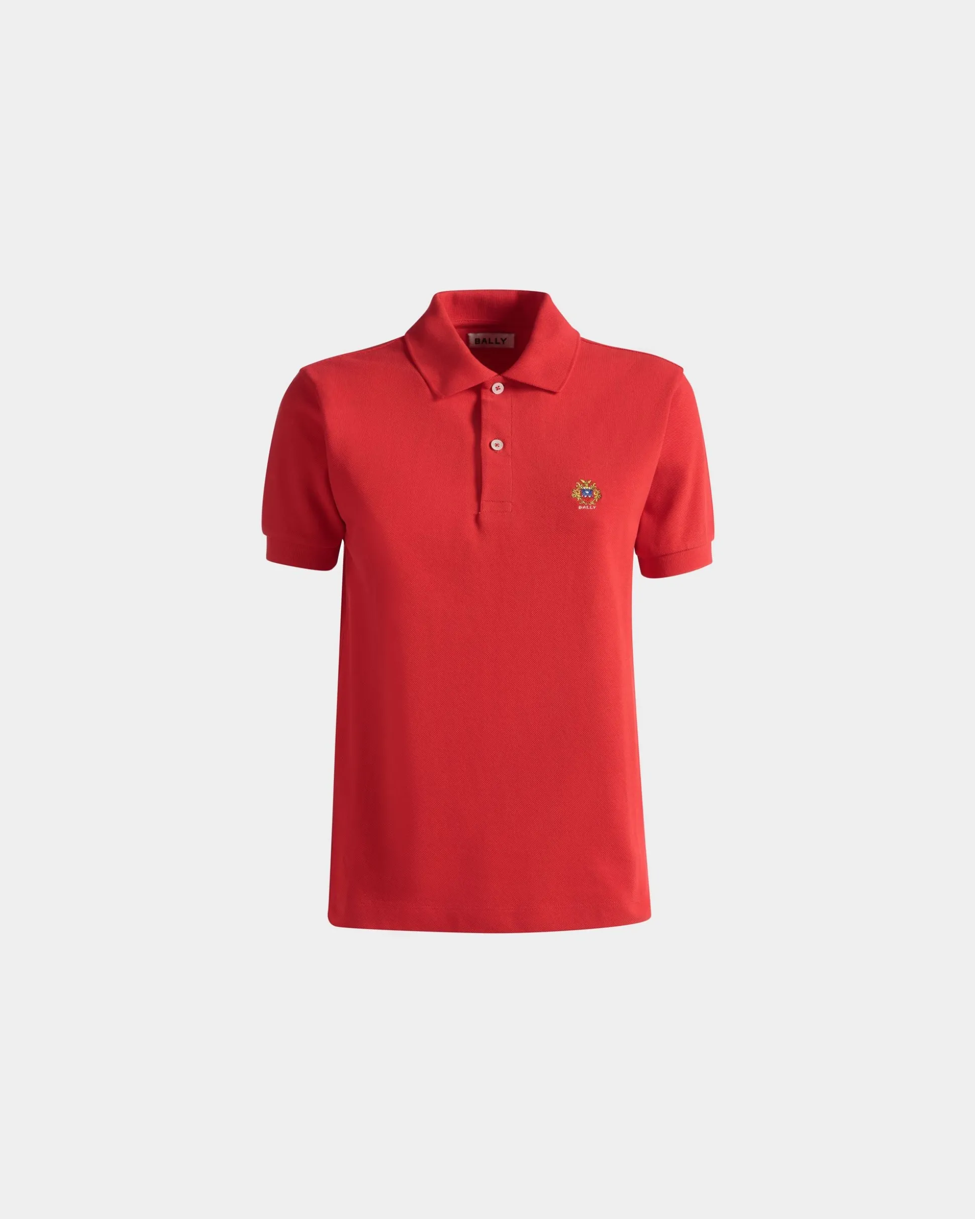 Kurzärmeliges Poloshirt Aus Baumwolle In Rot