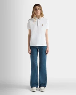 Kurzärmeliges Poloshirt Aus Baumwolle In Weiß