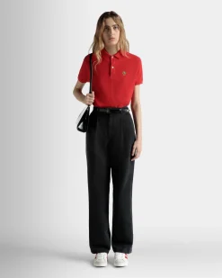 Kurzärmeliges Poloshirt Aus Baumwolle In Rot