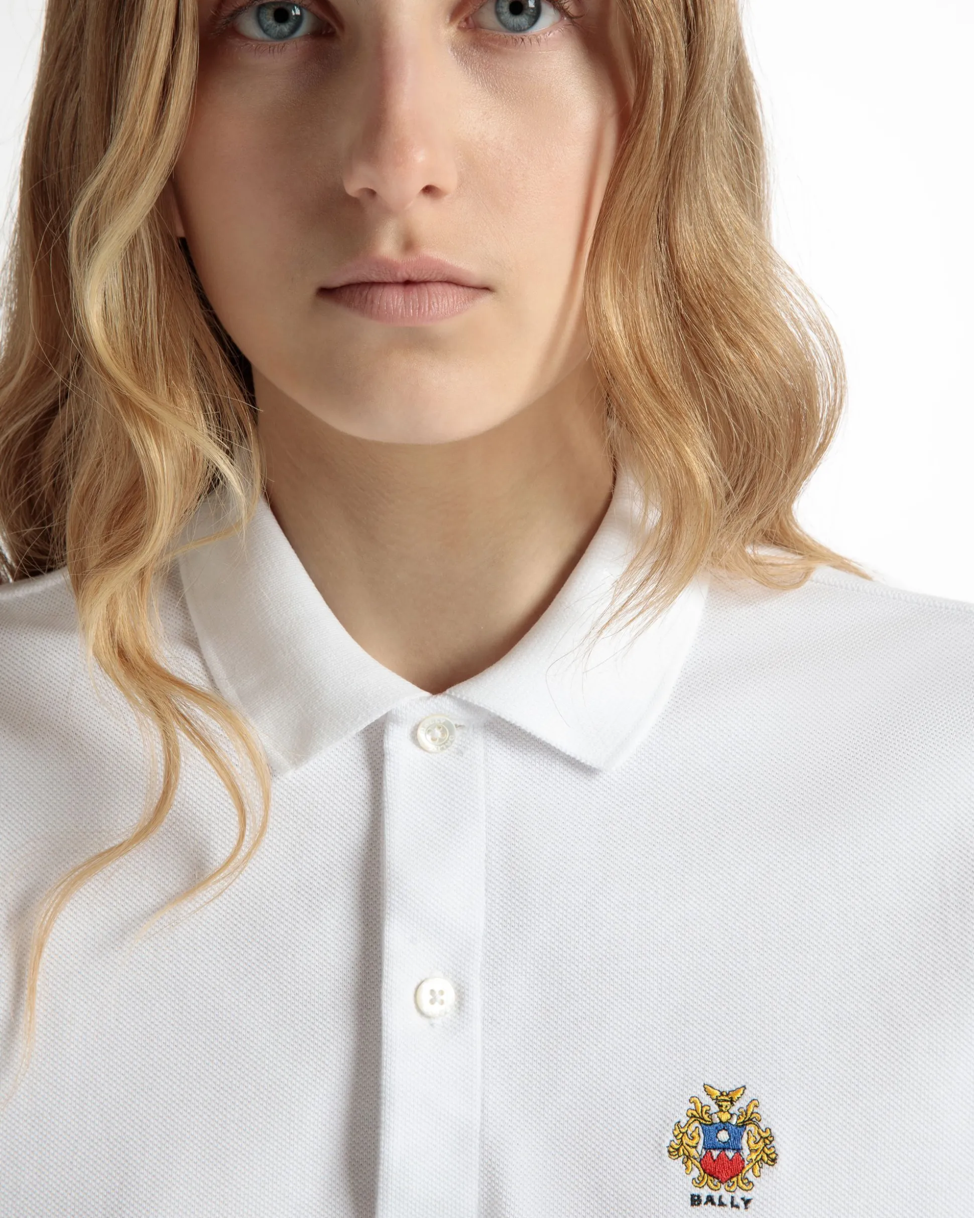 Kurzärmeliges Poloshirt Aus Baumwolle In Weiß
