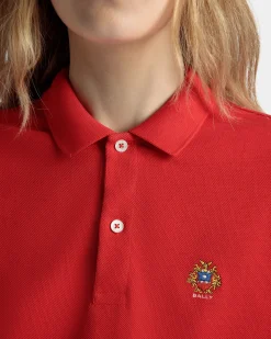 Kurzärmeliges Poloshirt Aus Baumwolle In Rot
