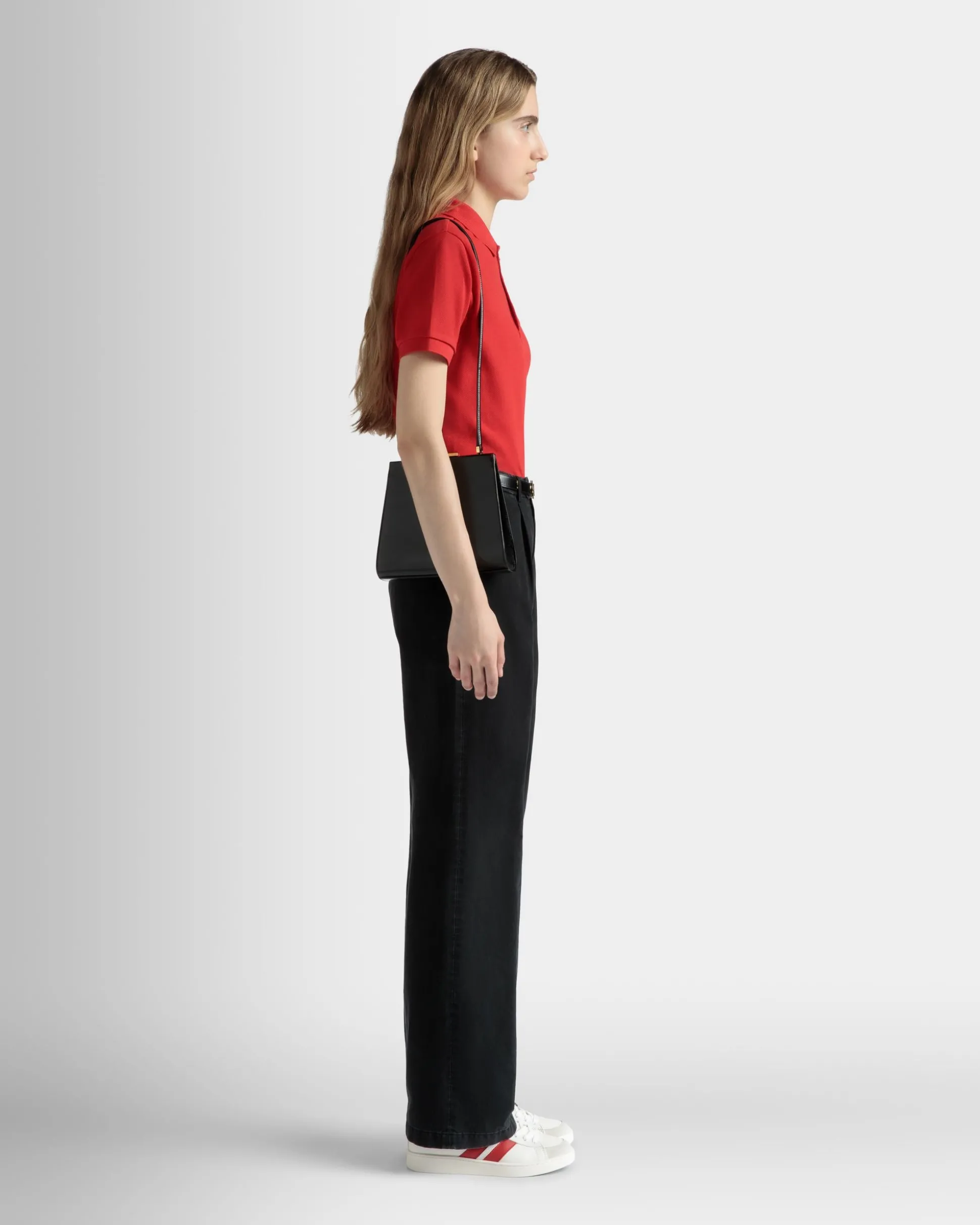 Kurzärmeliges Poloshirt Aus Baumwolle In Rot