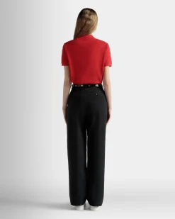 Kurzärmeliges Poloshirt Aus Baumwolle In Rot