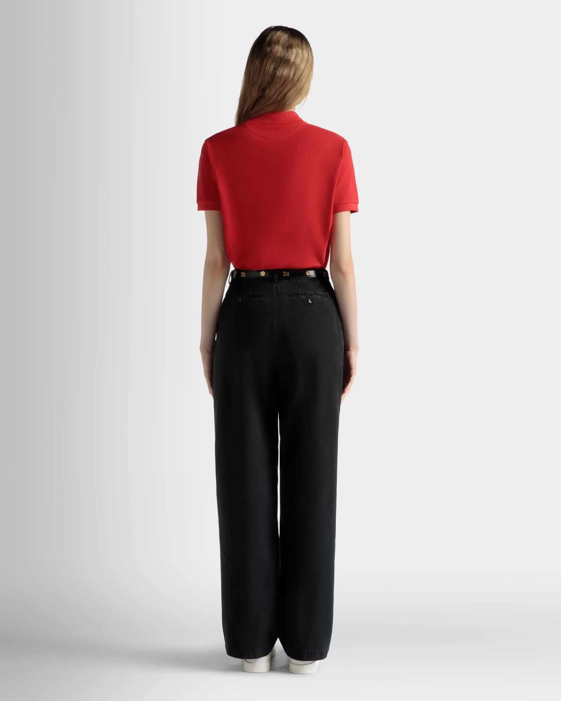 Kurzärmeliges Poloshirt Aus Baumwolle In Rot