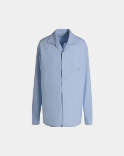 Langarmshirt Aus Baumwolle In Light Blue