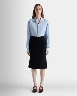 Langarmshirt Aus Baumwolle In Light Blue