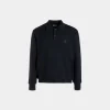 Langärmeliges Poloshirt Aus Wolle In Navy Blue Mit Bally Crest Logo