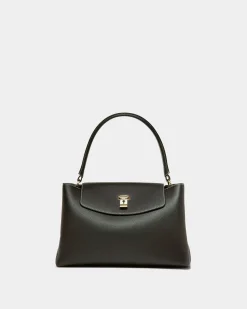 Layka Henkeltasche Aus Schwarzem Leder
