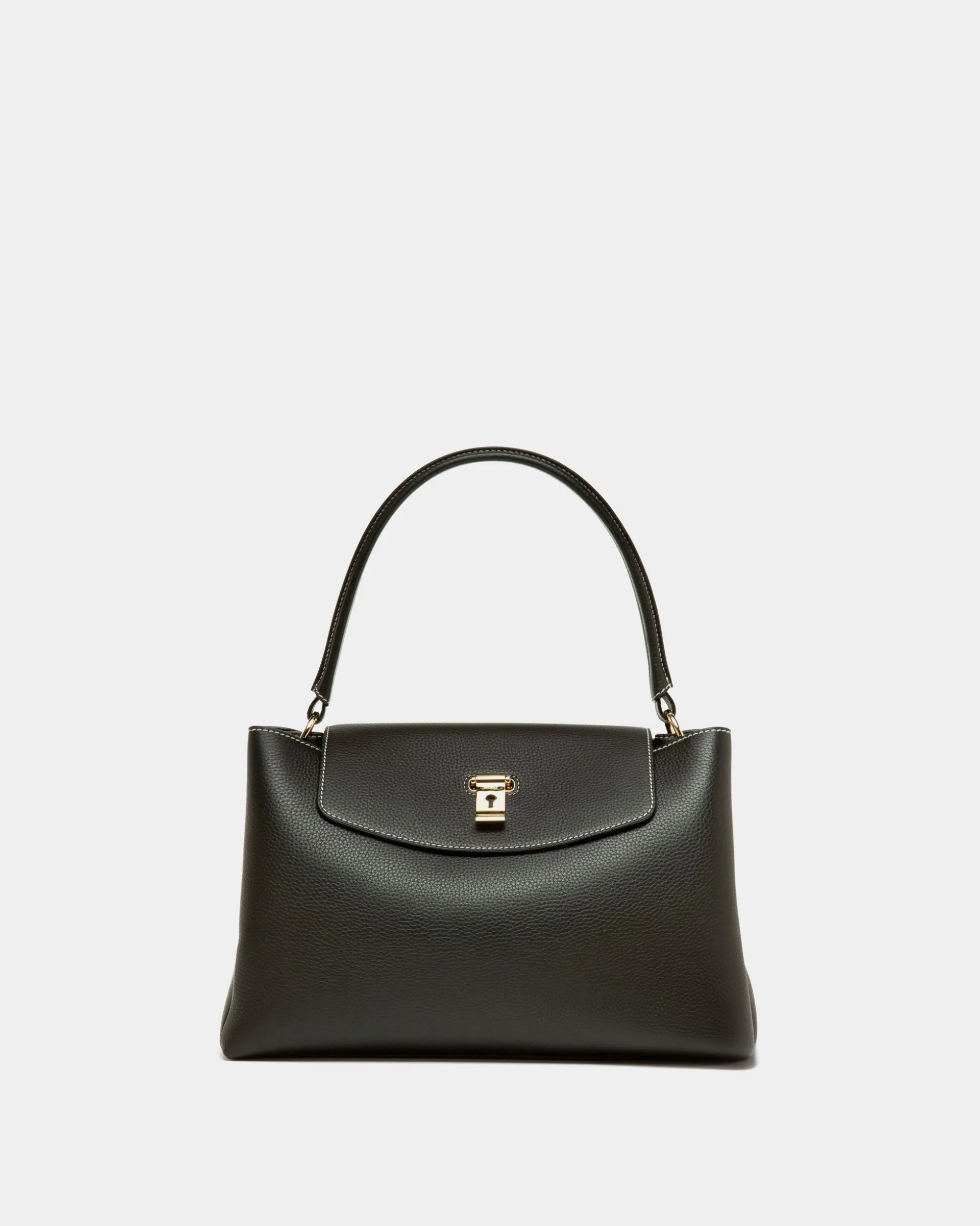 Layka Henkeltasche Aus Schwarzem Leder