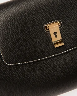 Layka Henkeltasche Aus Schwarzem Leder