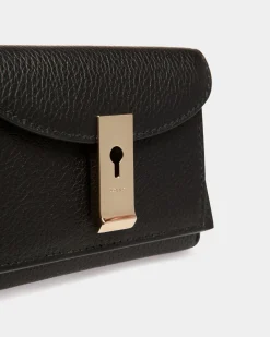 Lock Me Geldbörse Aus Genarbtem Leder In Schwarz