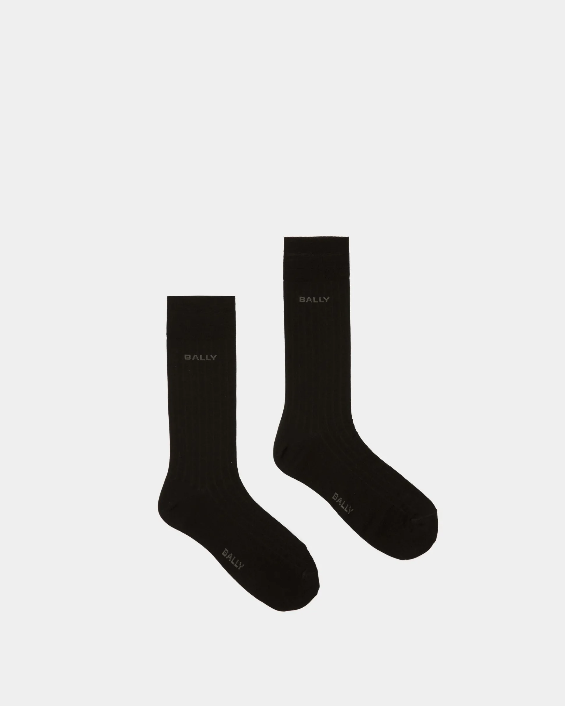 Logo-Socken Aus schwarzem Baumwollgemisch