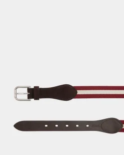 Melvin 35 mm Gürtel Aus Stoff Und Leder In Rot Und Weiß
