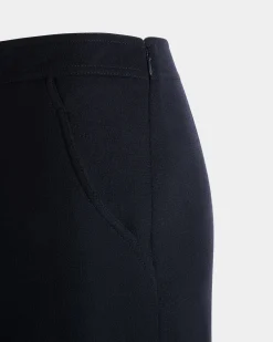 Midirock Aus Wolle In Navy Blue