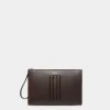 Mythos Pochette Aus Recyceltem Leder In Ebenholzschwarz