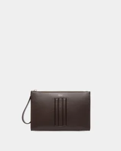 Mythos Pochette Aus Recyceltem Leder In Ebenholzschwarz