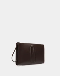 Mythos Pochette Aus Recyceltem Leder In Ebenholzschwarz