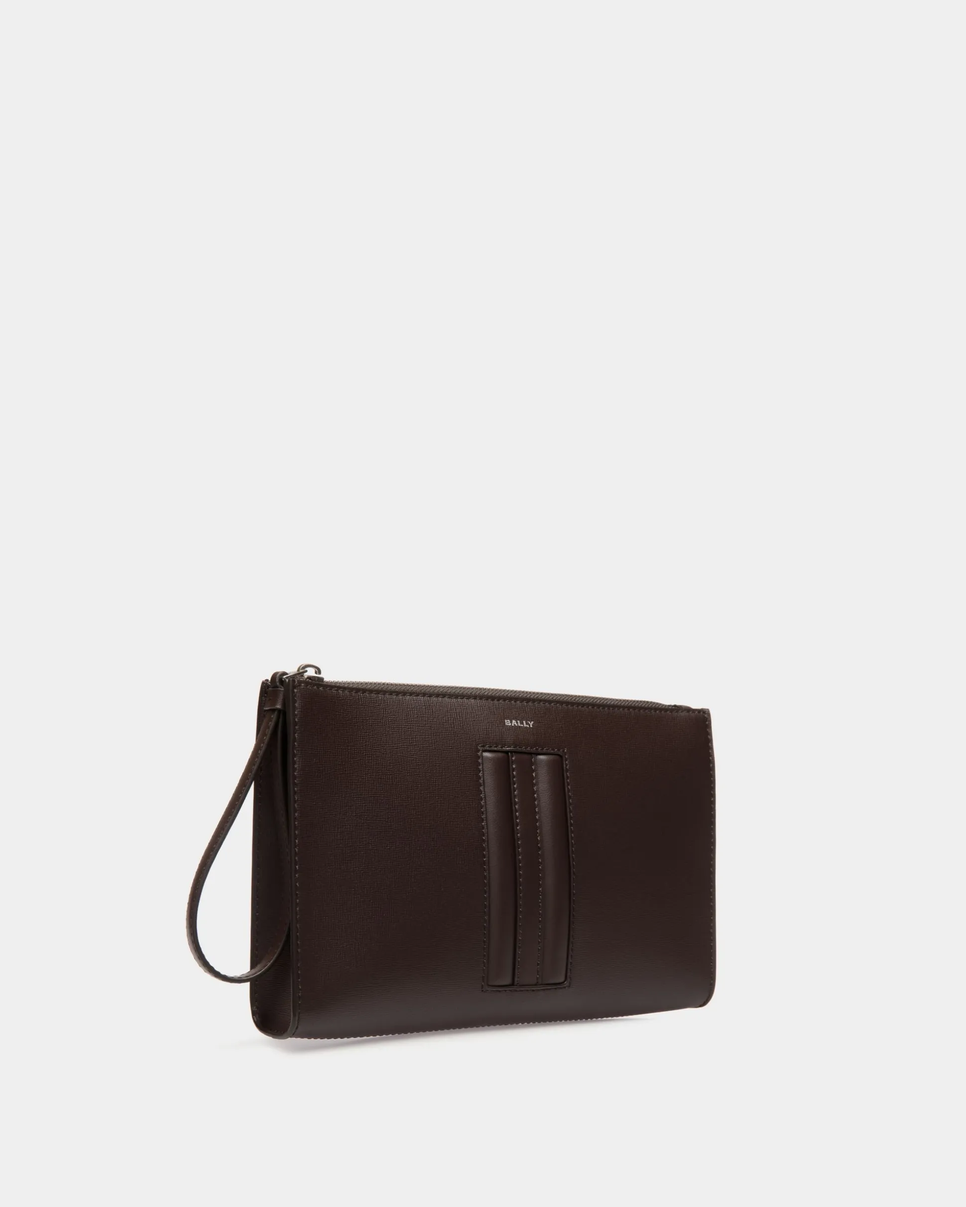 Mythos Pochette Aus Recyceltem Leder In Ebenholzschwarz