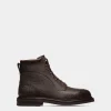 Norwelt Stiefelette Aus Genarbtem Leder In Ebenholzschwarz