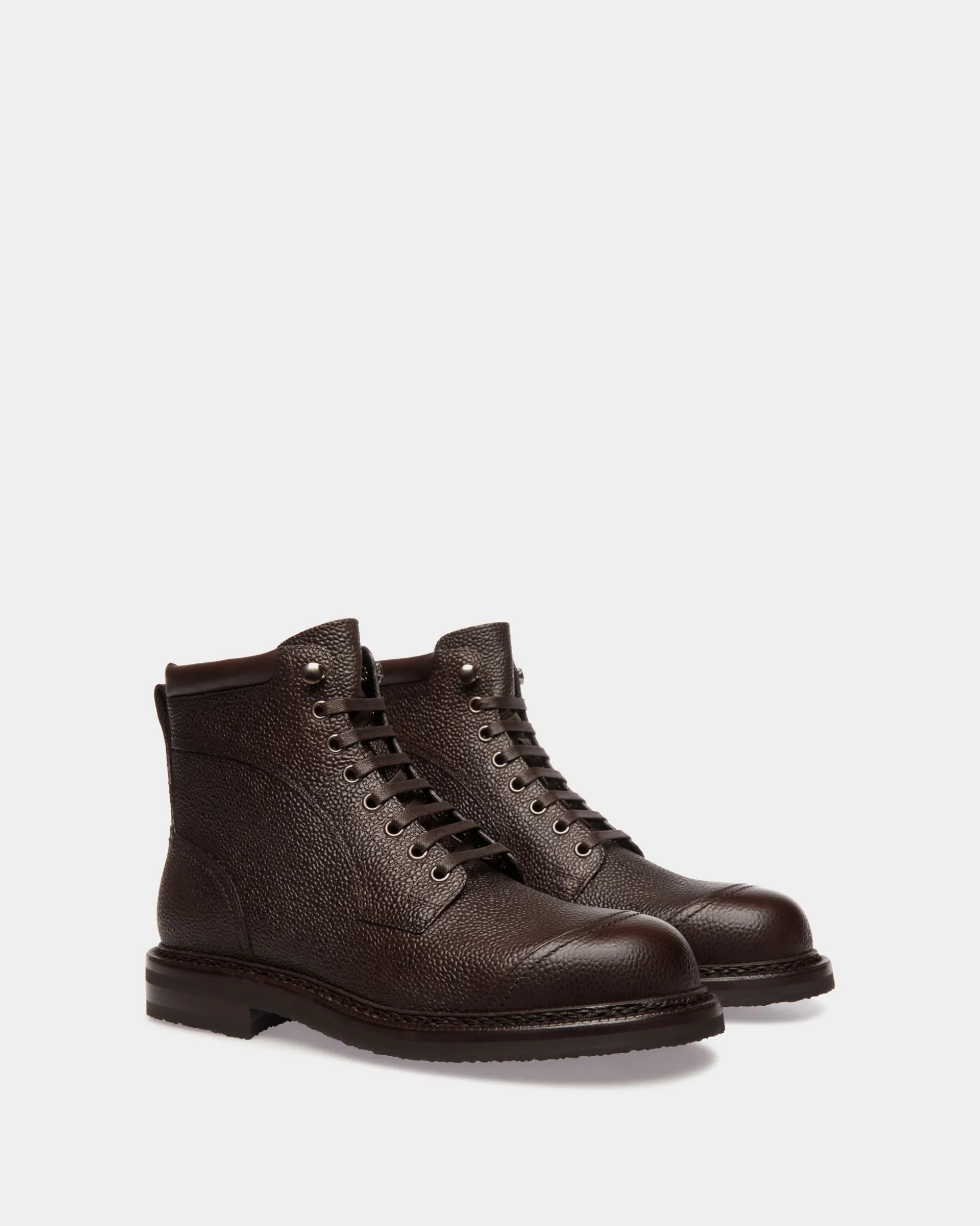Norwelt Stiefelette Aus Genarbtem Leder In Ebenholzschwarz