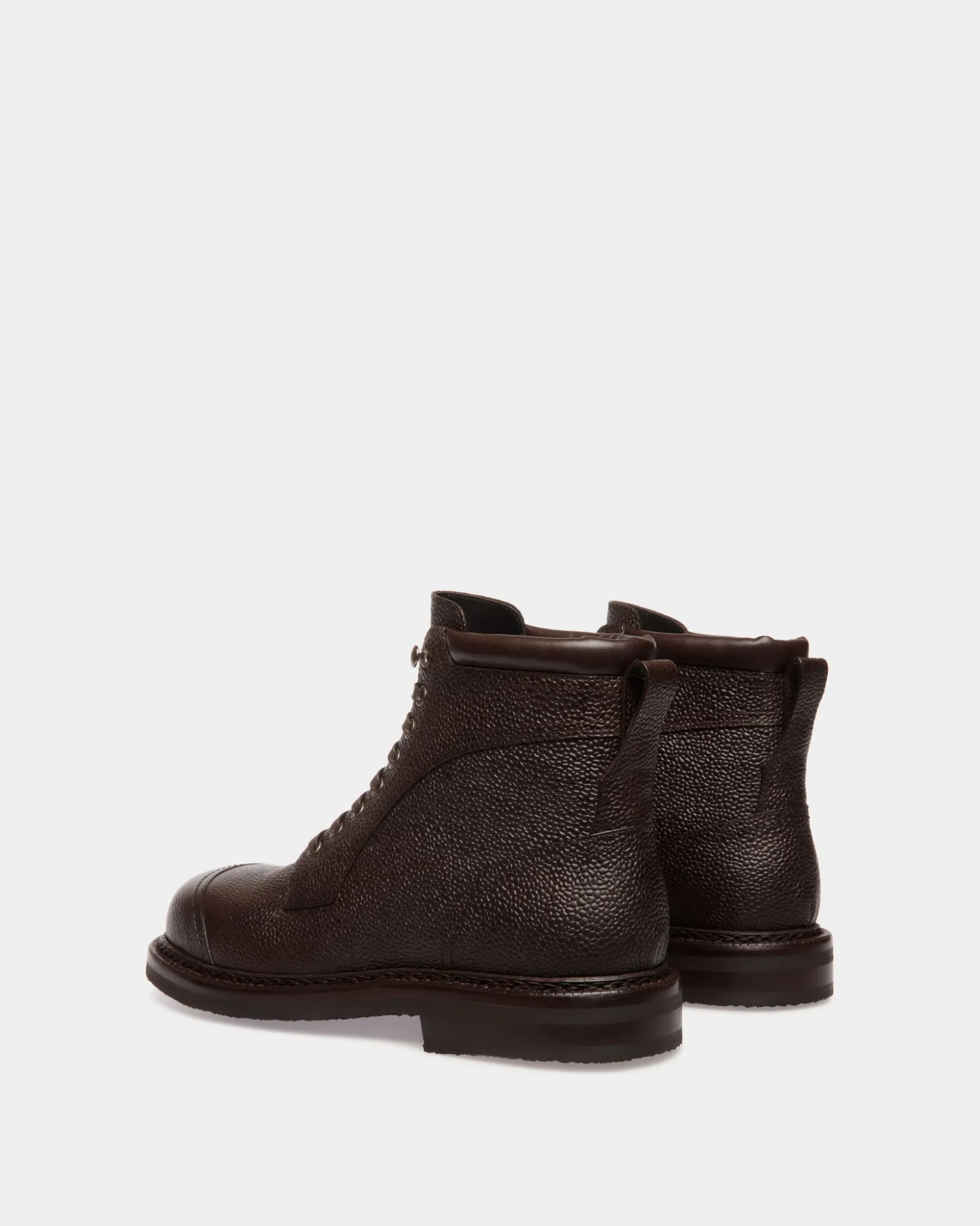 Norwelt Stiefelette Aus Genarbtem Leder In Ebenholzschwarz